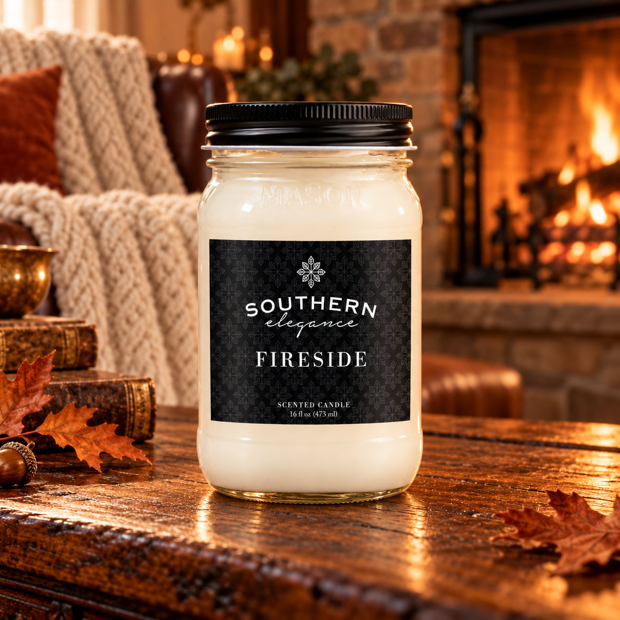 Large Mason Jar: Fall & Winter Scents Candle