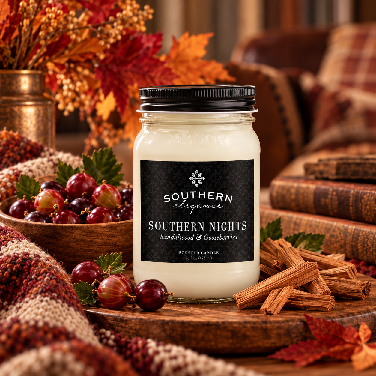 Large Mason Jar Candle: Signature Scent