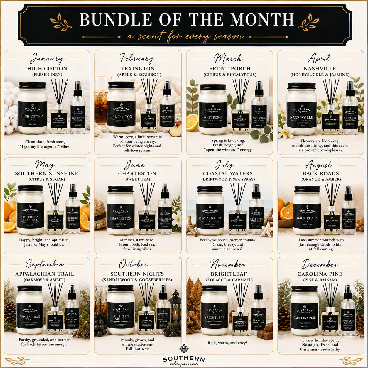 Bundle of the Month:  Mason Jar Candle, Diffuser, & Spray (50% OFF)