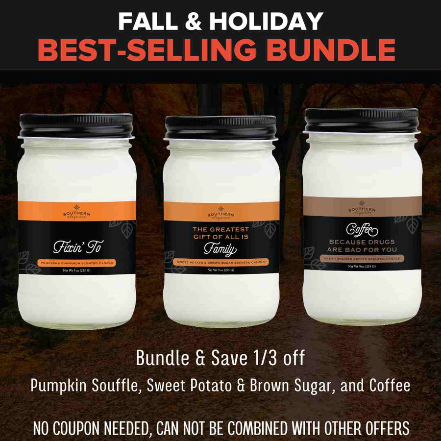 Southern Sayings Candle Bundle #2 (Pumpkin Souffle, Sweet Potato & Brown Sugar, and Coffee)