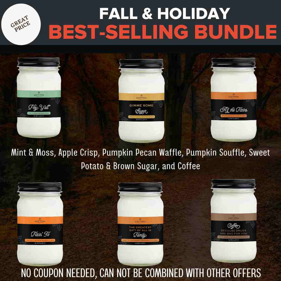 Bundle 6 Candle Fall & Holiday (Southern Sayings)