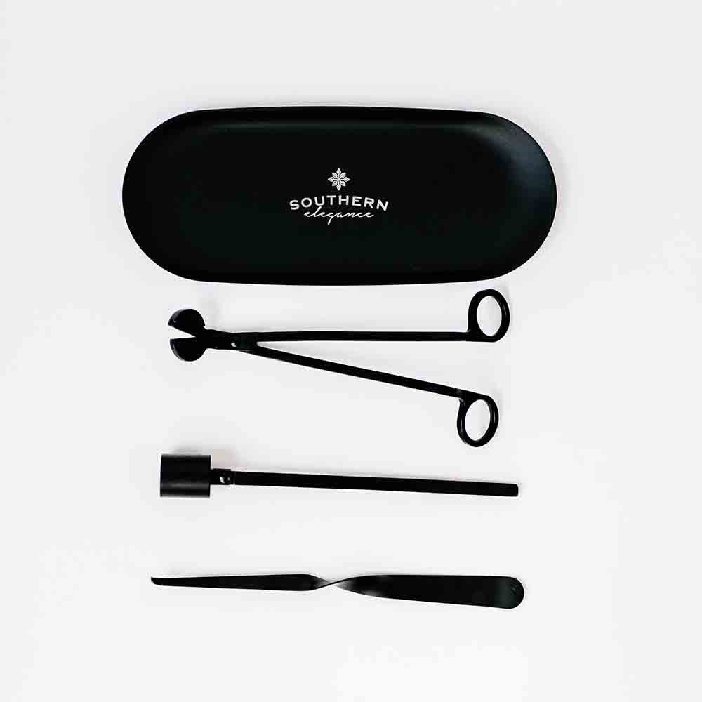 Candle Care Kit, Matte Black Candle Tools Set Includes Wick